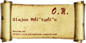 Olajos Mátyás névjegykártya